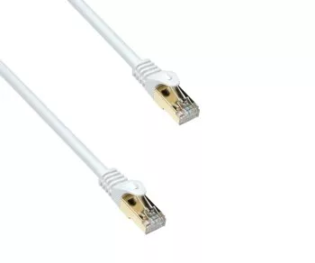 Cabo de ligação Cat.7 Premium, LSZH, 2x ficha RJ45, cobre, branco, 0,30m